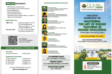 Two-Day Workshop on Mastering the Art of Online Teaching in Higher Education: Strategies for Excellence