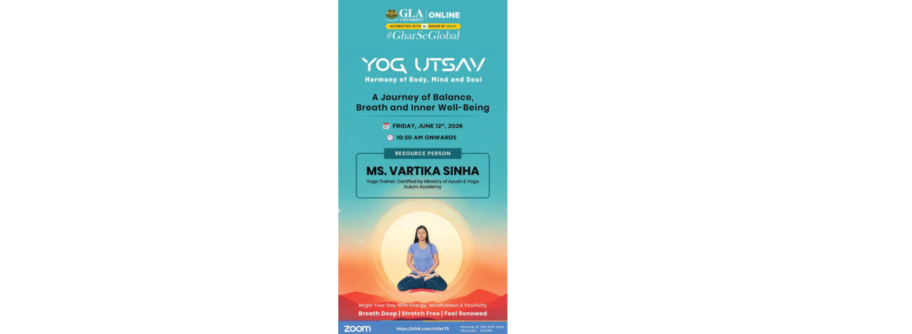 Masterclass on: YOG UTSAV – Harmony of Body, Mind and Soul